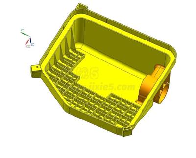 汽車濾清器殼注塑模具設計 滑塊抽芯塑料注射模及其三維與二維圖紙實現
